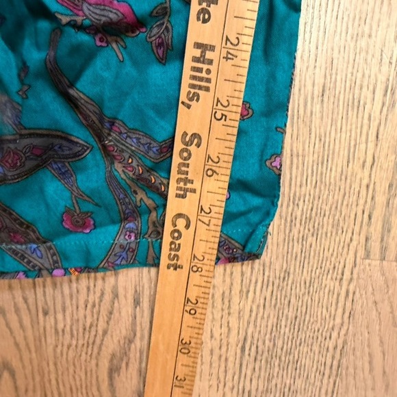 Diane Von Furstenberg Teal Paisley Floral Rayon Jumpsuit Playsuit 80s Size S - Picture 10 of 11